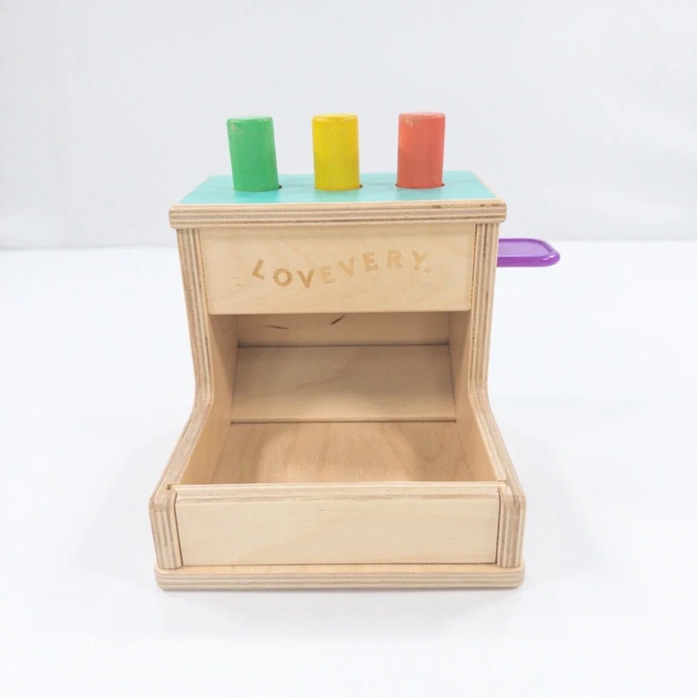 Lovevery Wooden Peg Drop Toy With Colorful Pegs - Kids Montessori - Picture 7 of 7